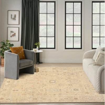 Oushak Cream Wool Area Rug