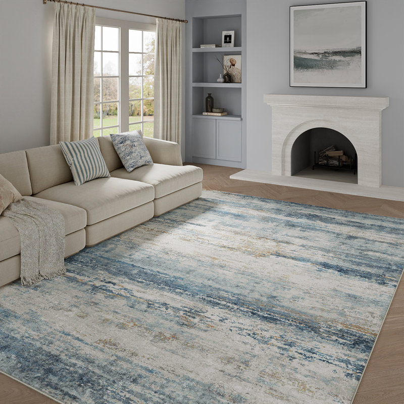 Elroy Modern Abstract Machine Washable Area Rug, Rectangle 8' x 10'