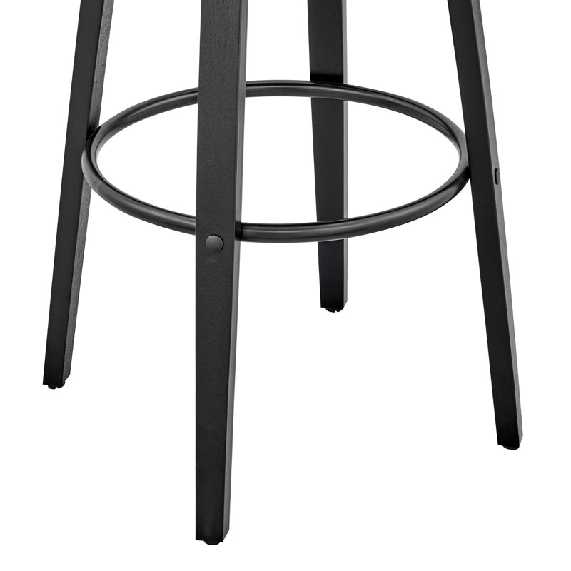 Mancuso Swivel Upholstered Counter Stool, Counter Stool (26" Seat Height), Gray Faux Leather /Black Frame