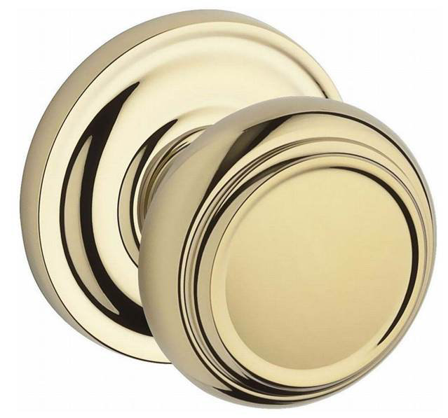Traditional Keyed Door Knob with Traditional Round Rose Baldwin 
