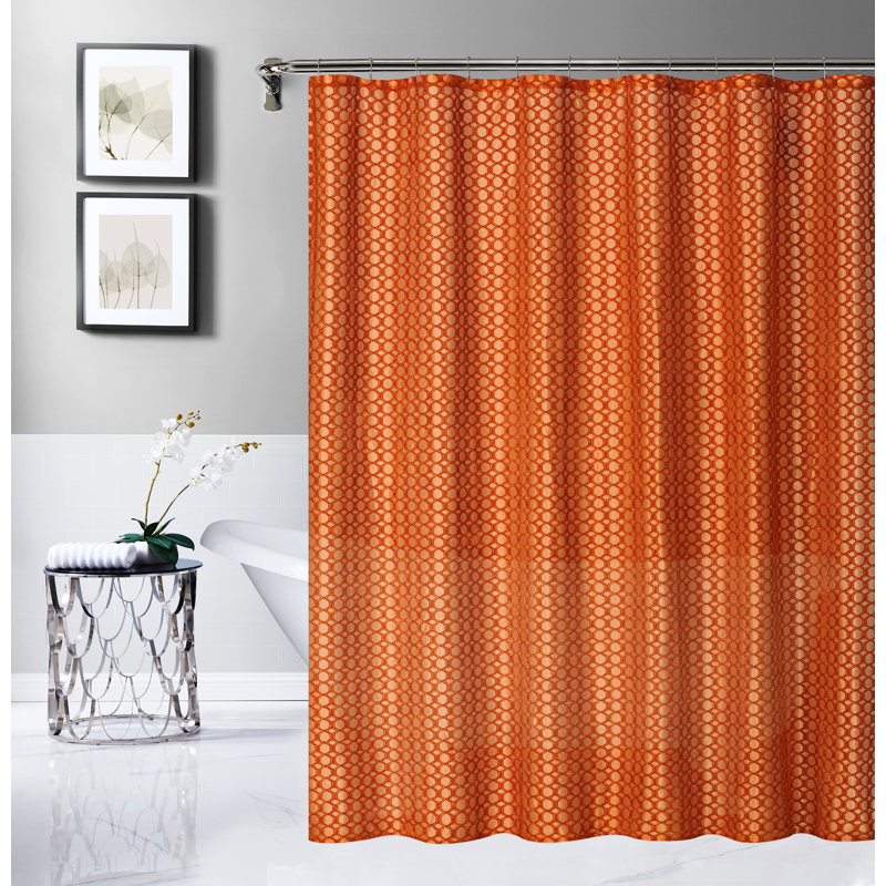 Rideau de douche Parker en chenille rouge, Orange