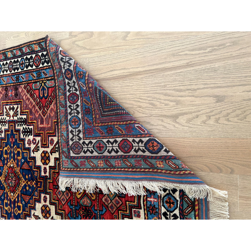 One-of-a-Kind Alazae Hand-Knotted New Age Wool Area Rug in Brown/Blue/Red