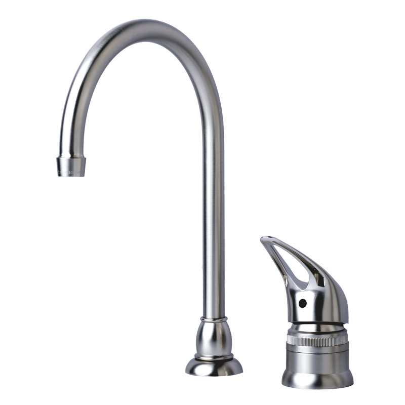 RV/Mobile Home Single Handle Non-Metallic High Arc Kitchen Faucet, Stainless Steel