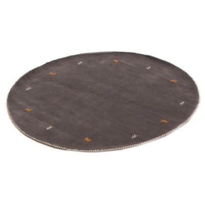 Tapis gris Kashkuli Gabbeh 4 pi 8 po x 4 pi 8 po
