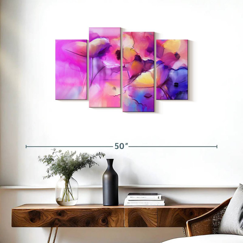 Avery Hot Pink Abstract, 22'' H X 36'' W