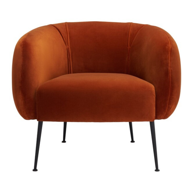 Fauteuil l 33 po Alena, Velours rouille