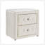 Table de chevet élégante avec deux tiroirs de rangement, tissu rembourré pour les chambres modernes-941696724
