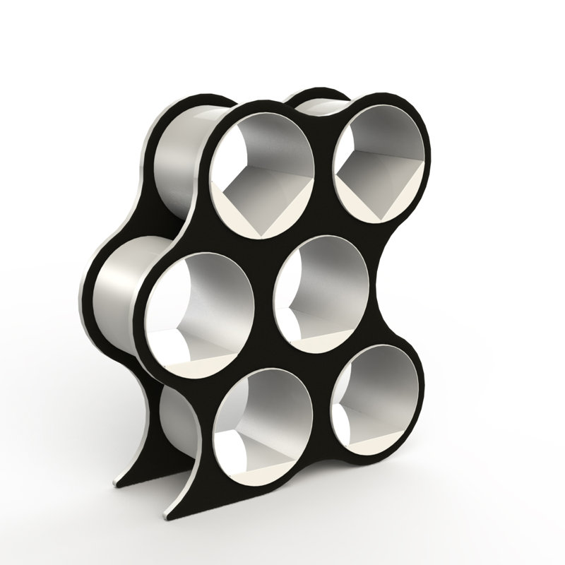 BOLLA POP Geometric Bookcase, 6 Shelves, Black