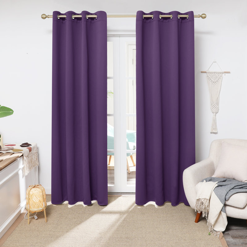 Borunda Room Darkening Curtain Single Panel, 51" W x 83" L, Light Purple