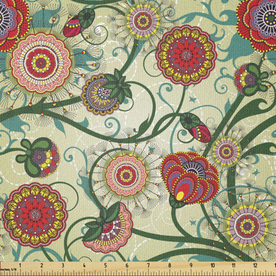 Deymi Flower Arrangement Colourful Multi-Purpose Fabric