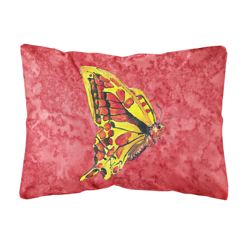Coussin décoratif rose intérieur/extérieur papillon