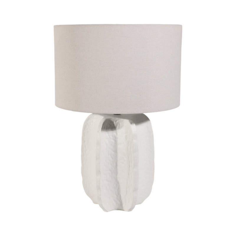 Lampe de table texturée 24 po Winston Porter, Blanc, Blanc cassé