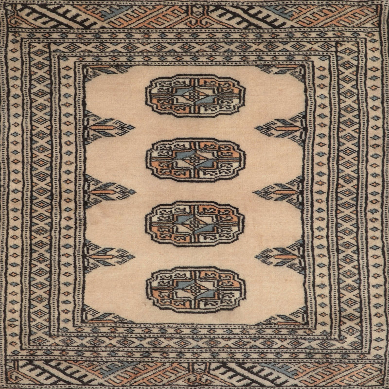Tapis brun / beige / bleu, Rond 8 pi