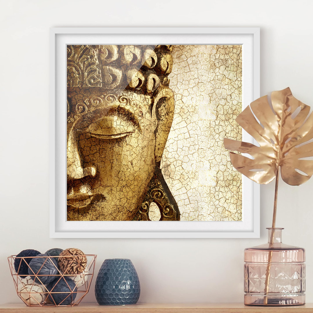 Gerahmtes Papierbild Vintage Buddha