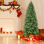 Arbre de Noël artificiel 7,5 pi pré-éclairé, 450 lumières DEL blanc chaud, 1599 pointes de branches mixtes en PVC + PE, structure à charnières, support en métal pour un soutien solide-1884137677
