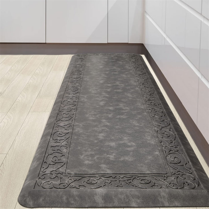Mindenmines Anti-Fatigue Non-Skid Kitchen Mat, Gray/Green