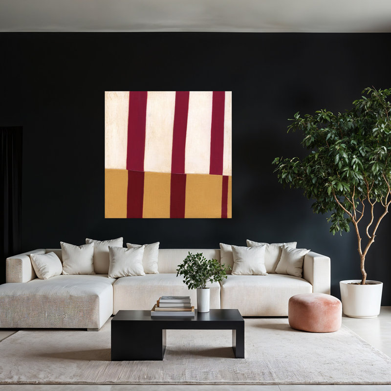 Broken Stripes 2, art contemporain abstrait, H 48 po x l 48 po