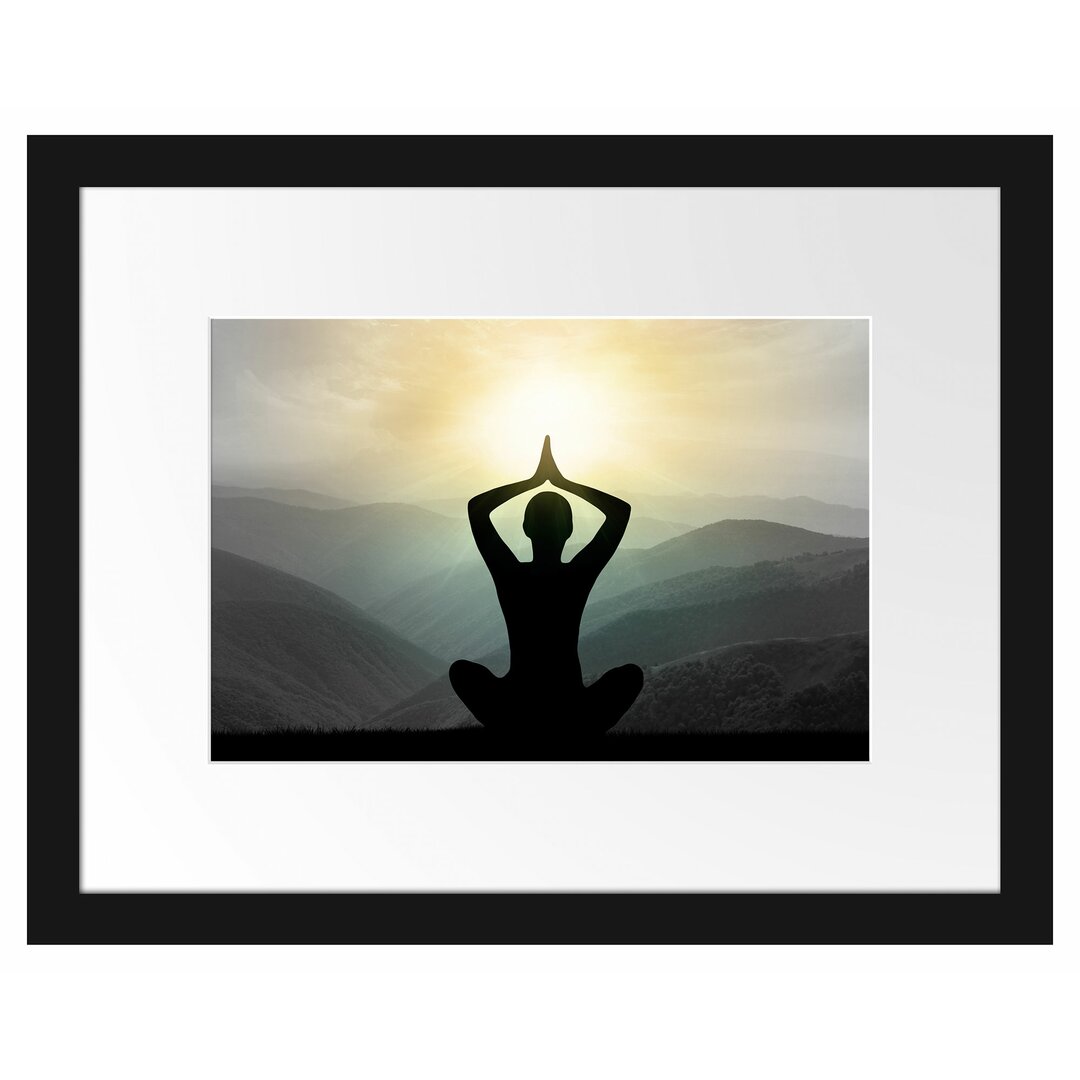 Yoga und Meditation Gerahmter Fotokunstdruck Poster