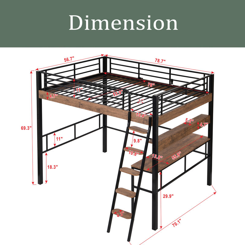 Corfu Kids Loft Bed, Full