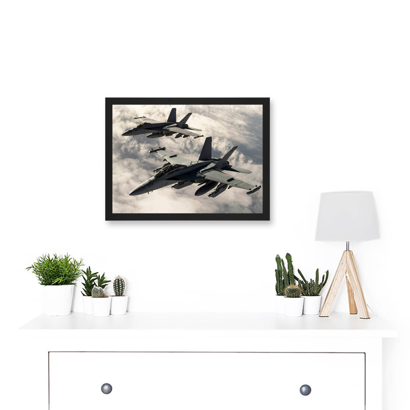 Hook Military US Airforce F-18 Hornet Jet Fighters - Single Picture Frame Print