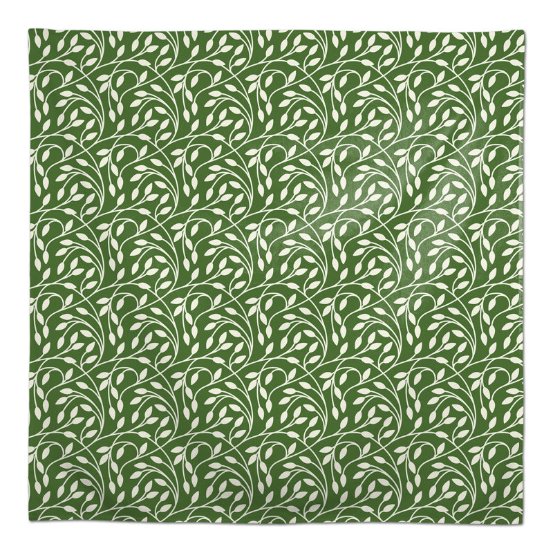 Circle Vine Red 2 Tablecloth, Green