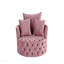Fauteuil d'appoint rembourré en velours avec fonction pivotante-130218112
