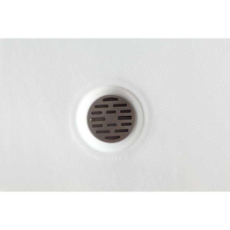 ANZZI 36 in. L x 48 in. W Corner Shower - Shower Pan Base with Center Drain in Glossy White Marine Acrylic