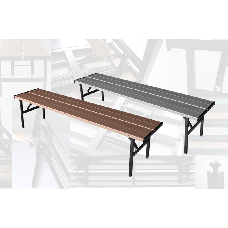 Banc de jardin en acier thermolaqué, Brun, H 17,52 po x l 71,06 po x P 16,34 po