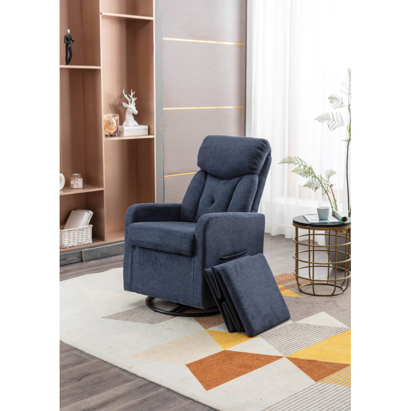 Fauteuil inclinable de cinéma maison avec repose-pieds Bexhet, Bleu foncé