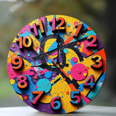 Horloge murale artistique colorée