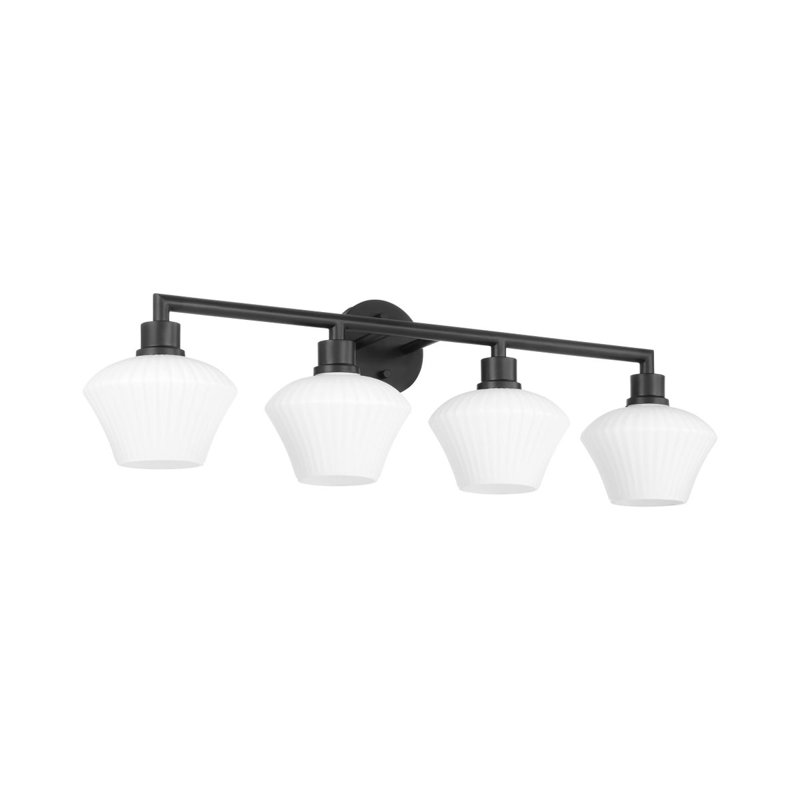 Éclairage pour meuble-lavabo à 4 lumières Monsita, Matte Black