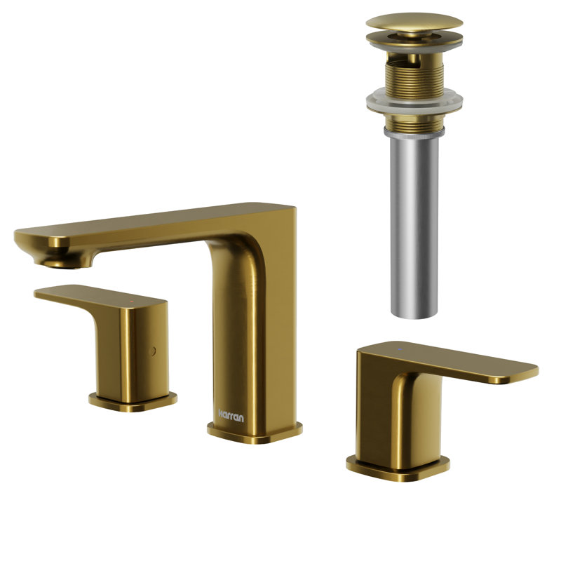 Venda Widespread 2-handle Bathroom Faucet with Drain Assembly, Gold
