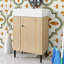 Petit meuble-lavabo avec lavabo simple en céramique-414888837