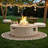 38.19 Inch Round Outdoor Fire Pit Table - Modern Vertical Stripe Design, 50,000 BTU Propane Heater, Durable MGO & Steel Construction w/ Lava Rocks & Cover-359962288