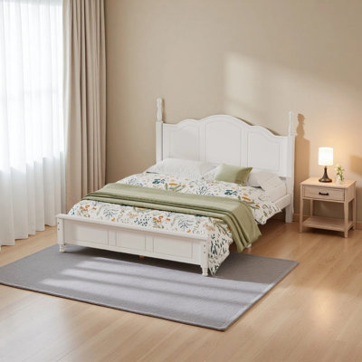 Structure de lit plateforme en bois massif grand