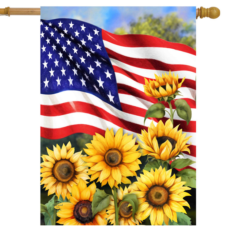 Drapeau américain des tournesols