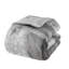 Édredon 3 pièces en coton double / grand gris avec imprimé botanique, rembourrage et 2 taies décoratives, coton, lavage en machine pour un entretien de routine rapide, entretien