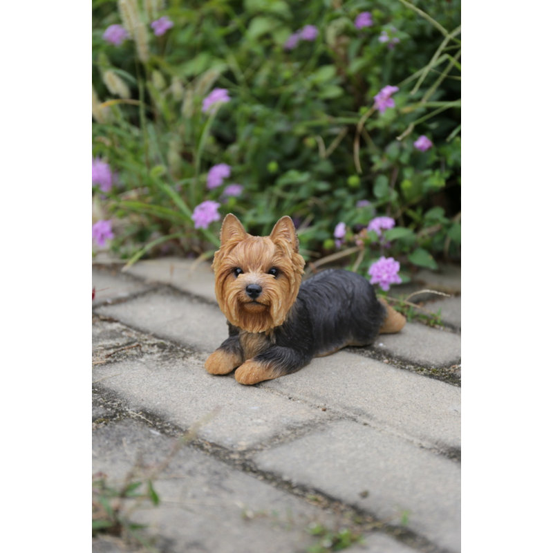 Yorkshire Terrier Dog Lying Down Statue