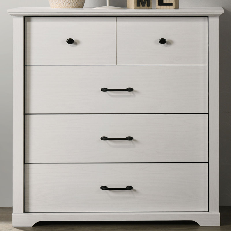 32"W 4-Drawer Chest with Handles, White