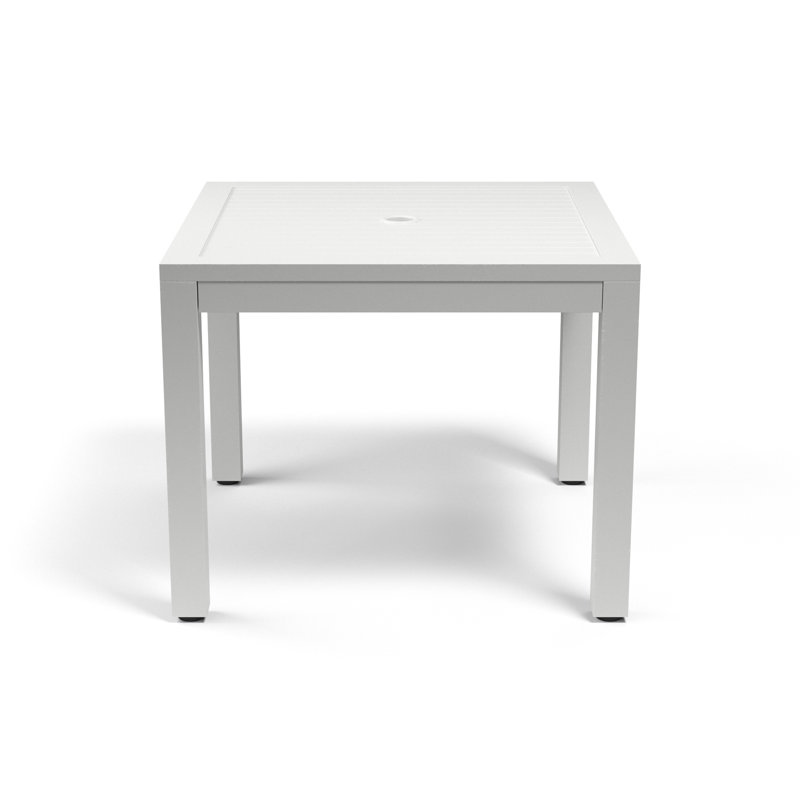 Naples Outdoor Square Dining Table, Satin White, 29"H x 36"W x 36"W