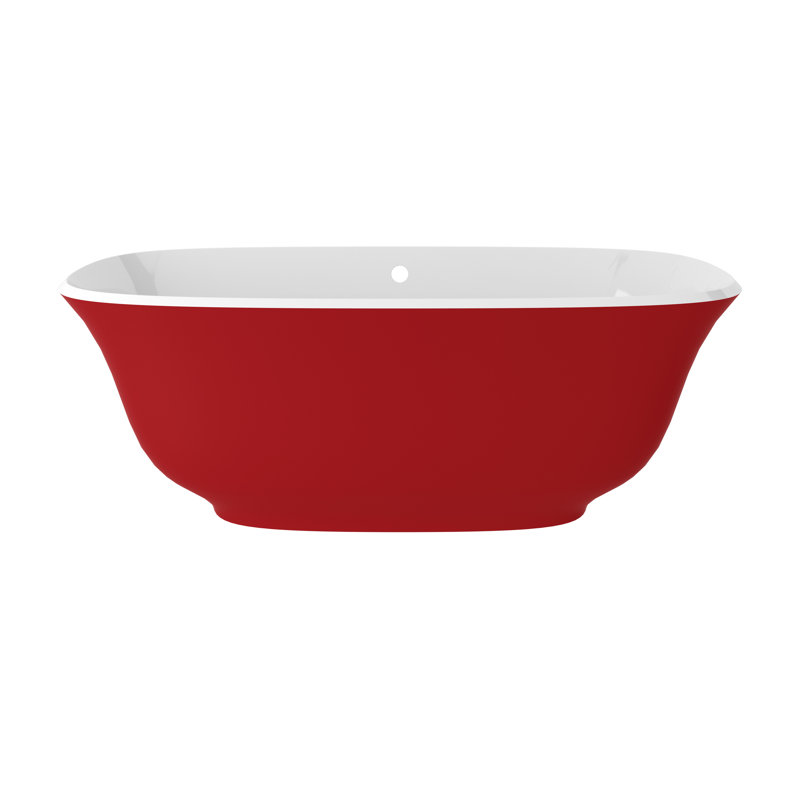 Amiata 65"x 32" Freestanding Soaking Bathtub, Carmine Red