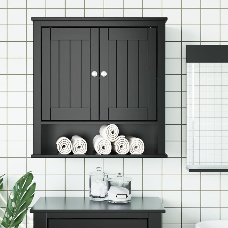 Amiyrah Wall Bathroom Cabinet, Black