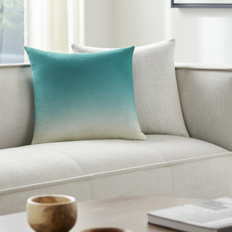 Deadra Ombre Linen Reversible Throw Pillow, Down, 22" x 22", Medium Brown