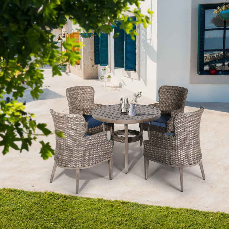 Tenaya 5-piece Wicker Dining Chair Set