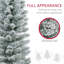 6Ft Artificial Pencil Christmas Tree With 329 Snow Flocked Tips, Metal Base, Realistic Xmas Tree