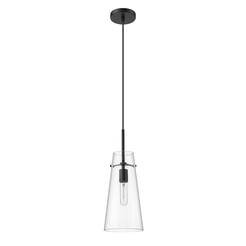 Wenka 1 - Light Cone Pendant, Matte Black, 123" H x 6.5" W x 5" D
