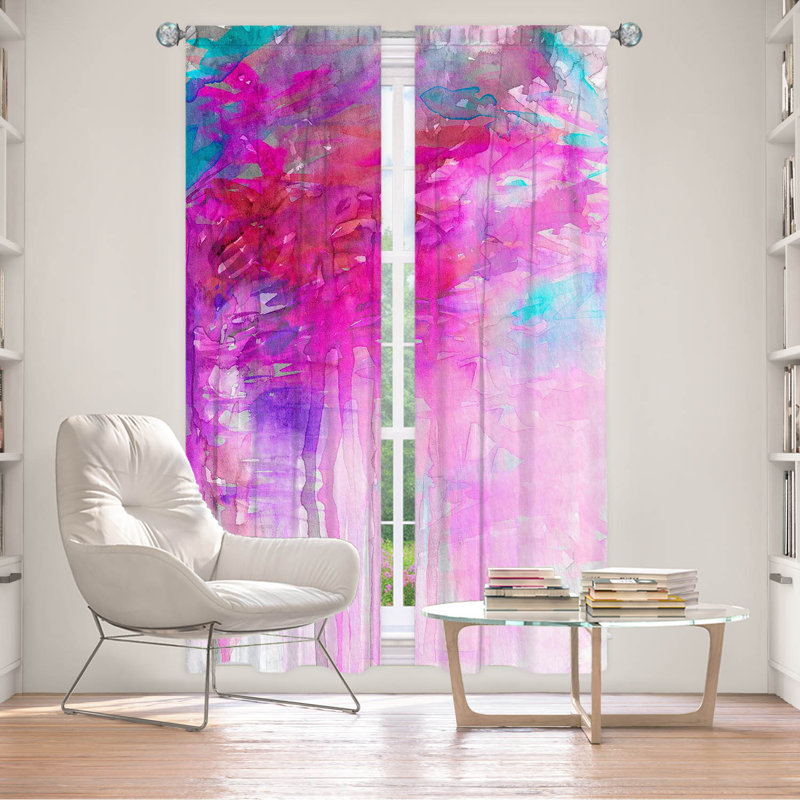 Room Darkening Curtain Pair, 20" W x 82" L, Pink