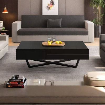 Table basse moderne avec base en acier robuste