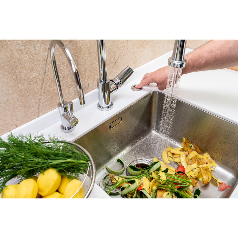 Garbage Disposal Air Switch Kit with White Push Button, Power Box, and Air Tube