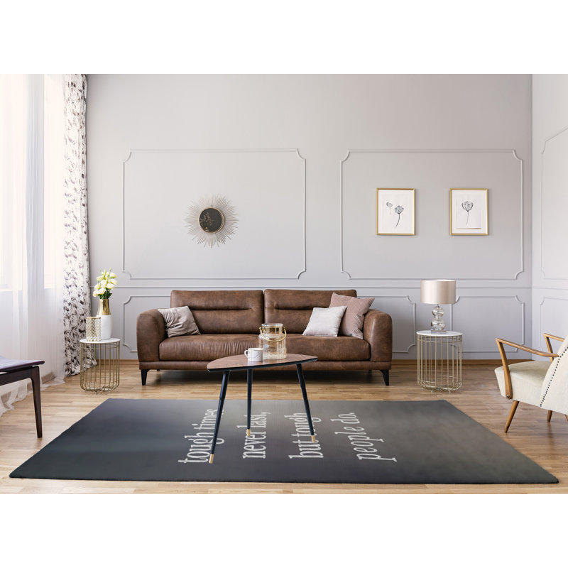 Tapis en poly-temps difficile en polyester multicolore, Rectangle 5 pi x 7 pi